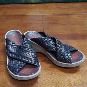 Bzees Metallic Brown Slides Sandals